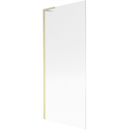 Mexen Next L vaňová zástena 1-krídlová 80 x 150 cm, prúžky, zlatá brúsená - 895-080-000-03-09-55