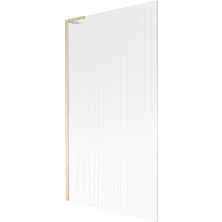 Mexen Next L vaňová zástena 1-krídlová 100 x 150 cm, prúžky, zlatý brúsený - 895-100-000-03-09-55