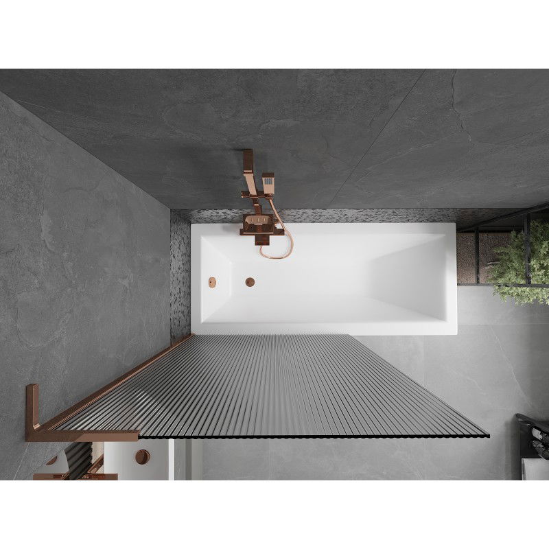 Mexen Next L vaňová zástena 1-krídlová 100 x 150 cm, pásiky, ružové zlato - 895-100-000-03-09-60