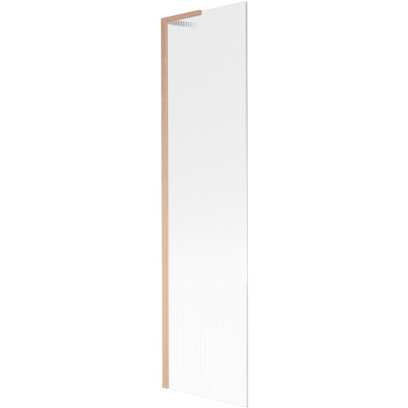 Mexen Next L vaňová zástenia 1-krídlová 50 x 150 cm, pruhy, kefovaná meď - 895-050-000-03-09-65
