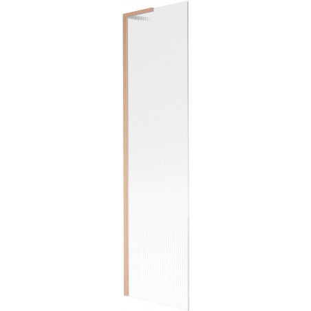 Mexen Next L vaňová zástenia 1-krídlová 50 x 150 cm, pruhy, kefovaná meď - 895-050-000-03-09-65