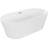 Mexen Luna voľne stojaca vaňa 150 x 75 cm, biela, zlatý prepad - 52031507500-50