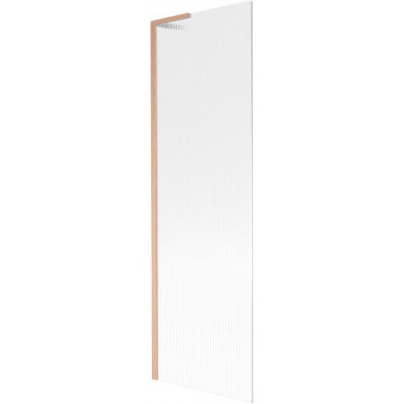 Mexen Next L vaňová zástena 1-krídlová 60 x 150 cm, prúžky, brúsená meď - 895-060-000-03-09-65