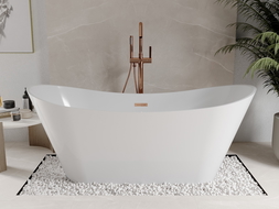 Mexen Celia voľne stojaca vaňa 170 x 75 cm, biela, prepad rose gold - 52331707500-60