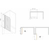 Mexen Vega obdĺžniková vaňa 180 x 80 cm s obložením a 1-krídlovým zástenom 70 cm, transparentná, čierna - 550118080X9007017000
