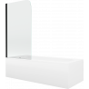 Mexen Vega obdĺžniková vaňa 180 x 80 cm s obložením a 1-krídlovým zástenom 70 cm, transparentná, čierna - 550118080X9007017000