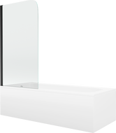 Mexen Vega obdĺžniková vaňa 180 x 80 cm s panelom a jednokrídlovým zástenou 70 cm, transparentná, čierna - 550118080X9007017000