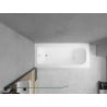 Mexen Vega obdĺžniková vaňa 180 x 80 cm s obložením a 1-krídlovým zástenom 70 cm, transparentná, čierna - 550118080X9007017000