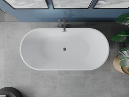 Mexen Luna voľne stojaca vaňa 180 x 80 cm, biela, prepad gun gray brúsený - 52031808000-66