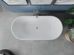 Mexen Luna voľne stojaca vaňa 180 x 80 cm, biela, prepad brúsený nikel - 52031808000-97