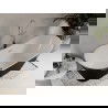 Mexen Celia voľne stojaca vaňa 170 x 75 cm, biela/čierna, prepad chróm - 52331707575-01