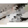 Mexen Celia voľne stojaca vaňa 170 x 75 cm, biela/čierna, preliv brúsená meď - 52331707575-65
