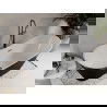 Mexen Celia voľne stojaca vaňa 170 x 75 cm, biela/čierna, prepad gun gray brúsený - 52331707575-66
