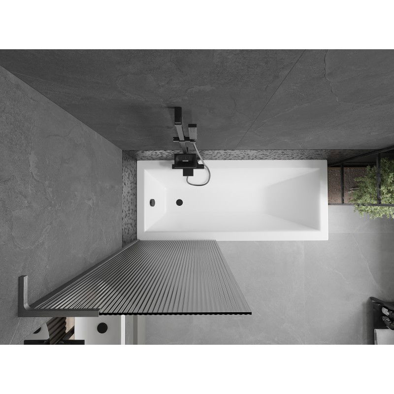 Mexen Next L vaňová stena 1-krídlová 70 x 150 cm, pruhovaná, brúsená gun gray - 895-070-000-03-09-66