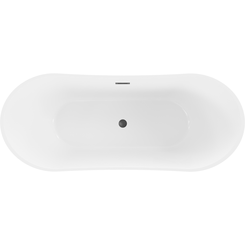 Mexen Celia voľne stojaca vaňa 170 x 75 cm, biela/čierna, čierny prepad - 52331707575-70