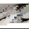 Mexen Celia voľne stojaca vaňa 170 x 75 cm, biela/čierna, prepad gun metal - 52331707575-95