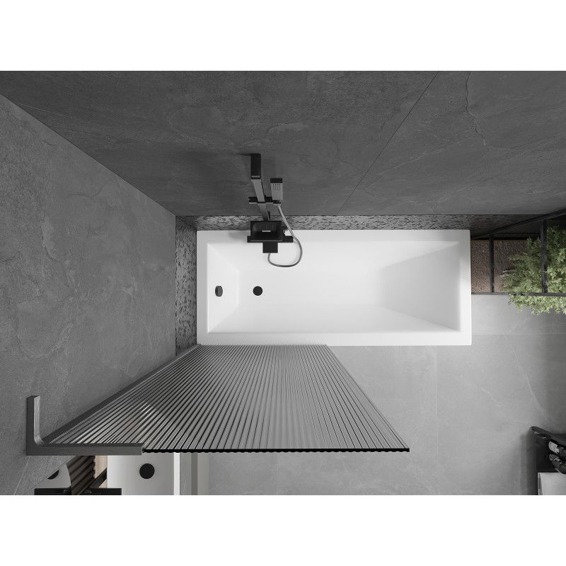 Mexen Next L vaňová zástena 1-krídlová 80 x 150 cm, pásiky, brúsená gun gray - 895-080-000-03-09-66