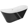 Mexen Celia voľne stojaca vaňa 170 x 75 cm, biela/čierna, prepad brúsený nikel - 52331707575-97