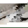 Mexen Celia voľne stojaca vaňa 170 x 75 cm, biela/čierna, odpadu niklovanie kefované - 52331707575-97