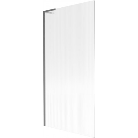 Mexen Next L vaňová zástena 1-krídlová 90 x 150 cm, prúžky, brúsená gun gray - 895-090-000-03-09-66