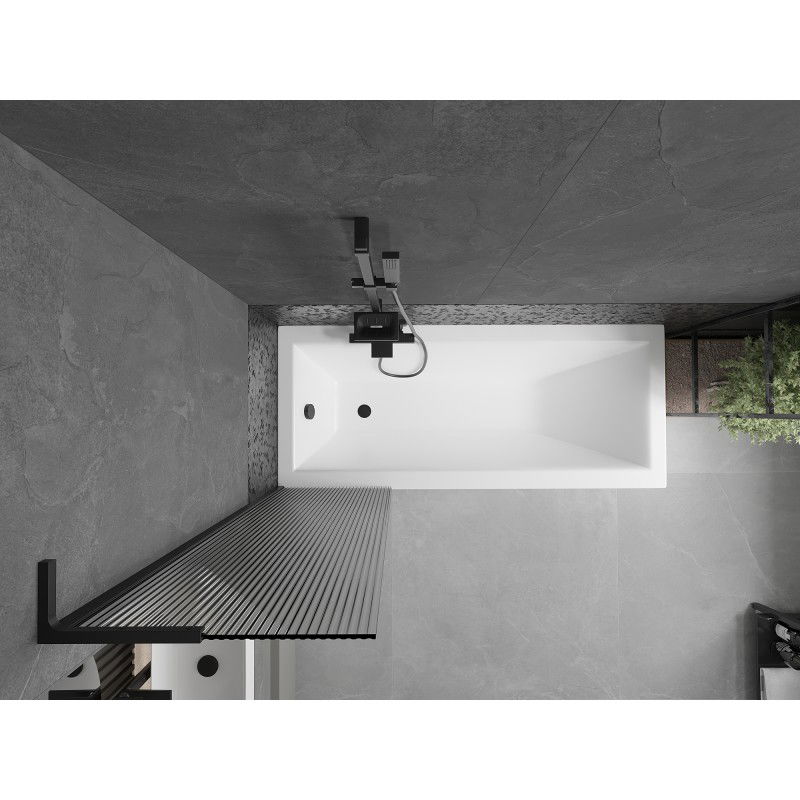 Mexen Next L vaňová zástena 1-krídlová 50 x 150 cm, pruhy, čierna - 895-050-000-03-09-70