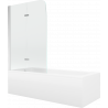 Mexen Vega obdĺžniková vaňa 180 x 80 cm s obložením a 2-krídlovým zástenou 80 cm, transparentná, chróm - 550118080X9008020100