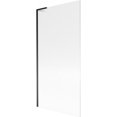 Mexen Next L vaňový paravan jednodielny 90 x 150 cm, prúžky, čierny - 895-090-000-03-09-70