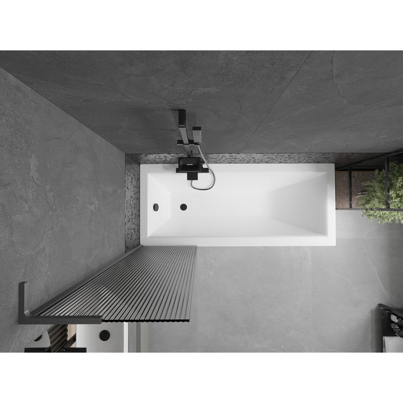 Mexen Next L paraván na vaňu 1-krídlový 50 x 150 cm, pruhy, gun metal - 895-050-000-03-09-95