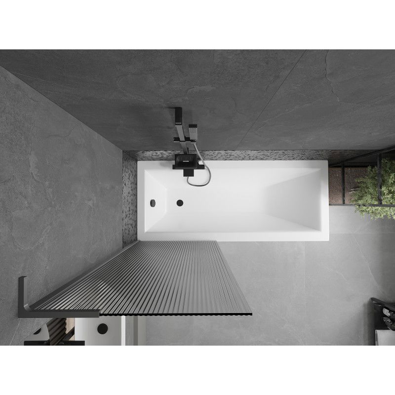 Mexen Next L vaňová zástenka 1-krídlová 70 x 150 cm, prúžky, gun metal - 895-070-000-03-09-95