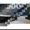 Mexen Luna voľne stojaca vaňa 180 x 80 cm, biela/čierna, preliv gun metal - 52031808075-95