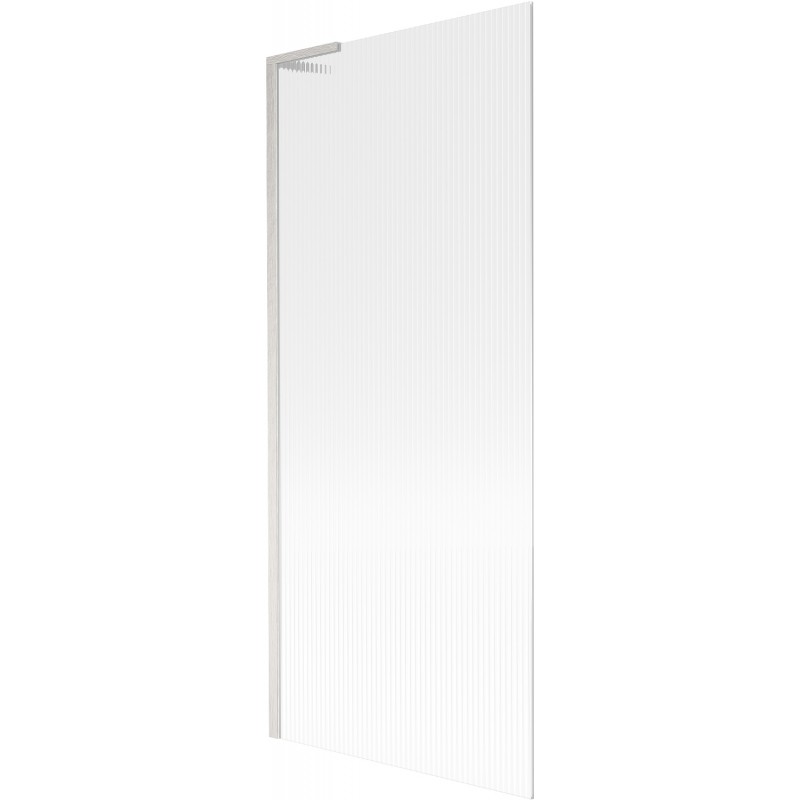 Mexen Next L vaňová zástena 1-krídlová 80 x 150 cm, pásiky, brúsený nikel - 895-080-000-03-09-97