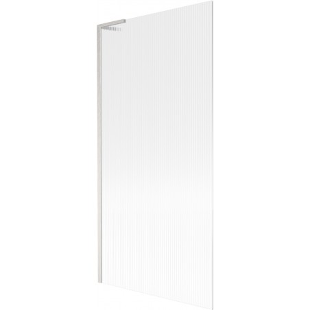 Mexen Next L vanová zástena 1-krídlová 90 x 150 cm, prúžky, brúsený nikel - 895-090-000-03-09-97