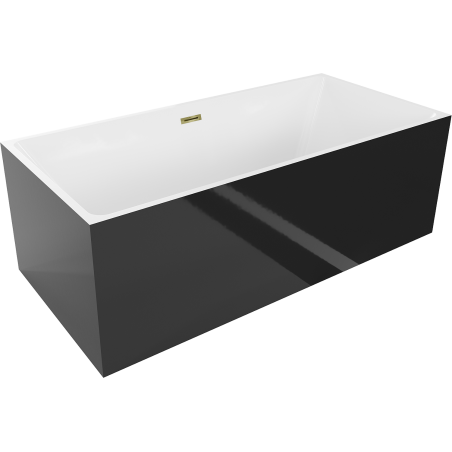 Mexen Nita voľne stojaca vaňa 170 x 80 cm, biela/čierna, prepad zlatý - 52091708075-50