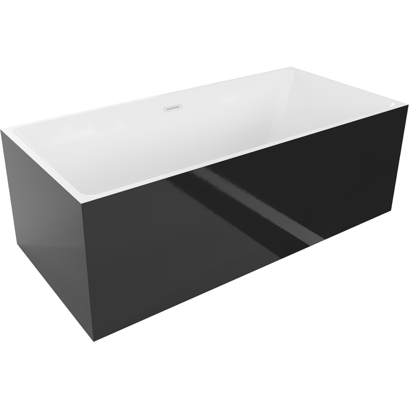 Mexen Nita voľne stojaca vaňa 170 x 80 cm, biela/čierna, biely preliv - 52091708075-20