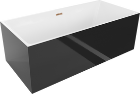 Mexen Nita voľne stojaca vaňa 170 x 80 cm, biela/čierna, prepad ružové zlato - 52091708075-60