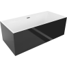 Mexen Nita voľne stojaca vaňa 170 x 80 cm, biela/čierna, prepad gun gray brúsený - 52091708075-66