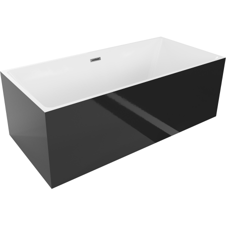 Mexen Nita samostatne stojaca vaňa 170 x 80 cm, biela/čierna, prepad gun metal - 52091708075-95