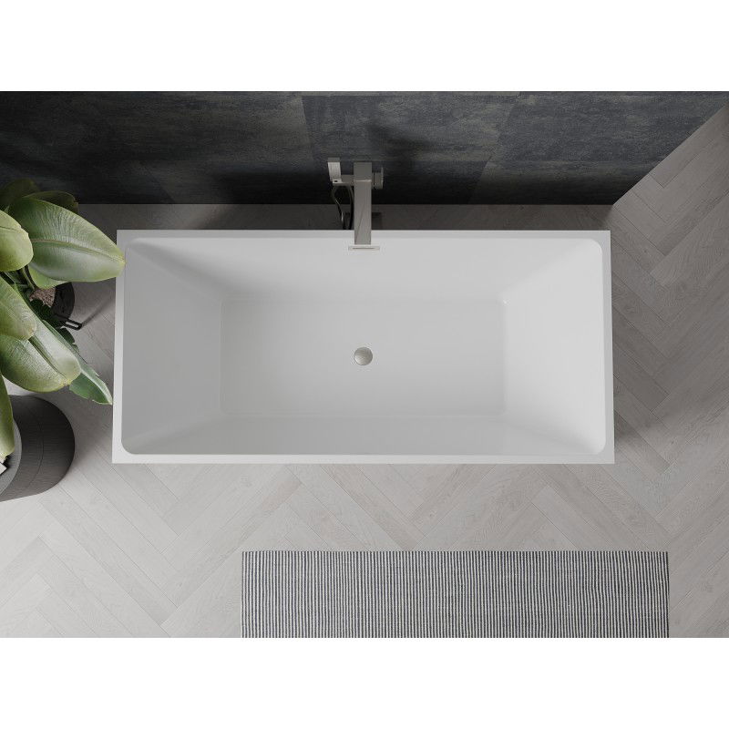 Mexen Nita voľne stojaca vaňa 170 x 80 cm, biela/čierna, prepad brúsený nikel - 52091708075-97