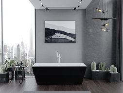 Mexen Lita voľnostojaca vaňa 170 x 75 cm, biela/čierna, biely prepad - 52121707575-20