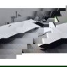 Mexen Lita voľne stojaca vaňa 170 x 75 cm, biela/čierna, prepad gun metal - 52121707575-95