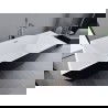 Mexen Lita voľne stojaca vaňa 170 x 75 cm, biela/čierna, prepad brúsený nikel - 52121707575-97