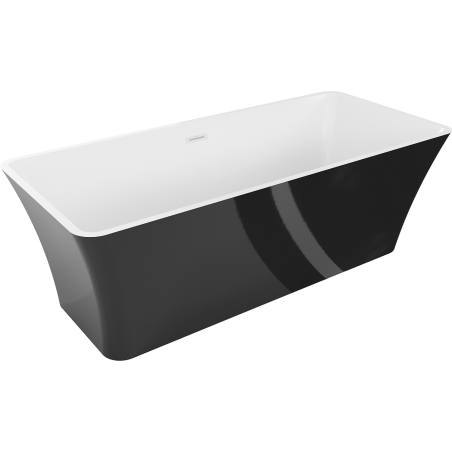 Mexen Tonia voľne stojaca vaňa 170 x 75 cm, biela/čierna, biely prepad - 52171707575-20