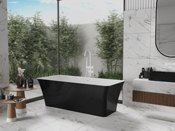 Mexen Tonia voľne stojaca vaňa 170 x 75 cm, biela/čierna, biely prepad - 52171707575-20