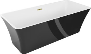 Mexen Tonia voľne stojaca vaňa 170 x 75 cm, biela/čierna, prepad zlatý kartáčovaný - 52171707575-55