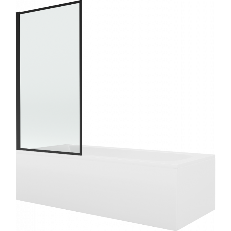 Mexen Vega obdĺžniková vaňa 180 x 80 cm s obkladom a 1-krídlovou zástěnou 70 cm, čierny vzor - 550118080X9307017070