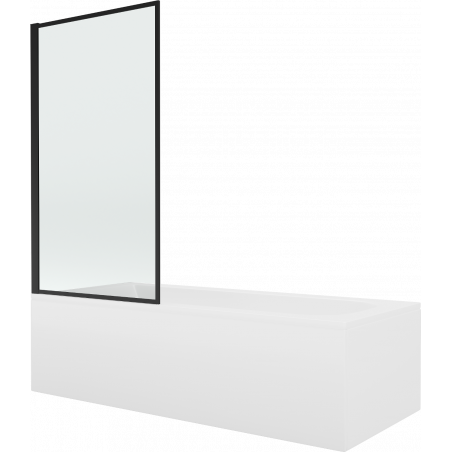 Mexen Vega obdĺžniková vaňa 180 x 80 cm s obkladom a 1-krídlovou zástěnou 70 cm, čierny vzor - 550118080X9307017070