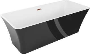 Mexen Tonia voľne stojaca vaňa 170 x 75 cm, biela/čierna, prepad ružové zlato - 52171707575-60