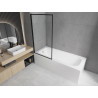 Mexen Vega obdĺžniková vaňa 180 x 80 cm s obkladom a 1-krídlovou zástěnou 70 cm, čierny vzor - 550118080X9307017070