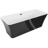 Mexen Tonia voľne stojaca vaňa 170 x 75 cm, biela/čierna, prepad čierny - 52171707575-70