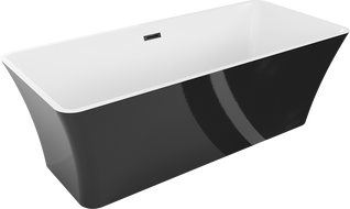 Mexen Tonia voľne stojaca vaňa 170 x 75 cm, biela/čierna, prepad čierny - 52171707575-70